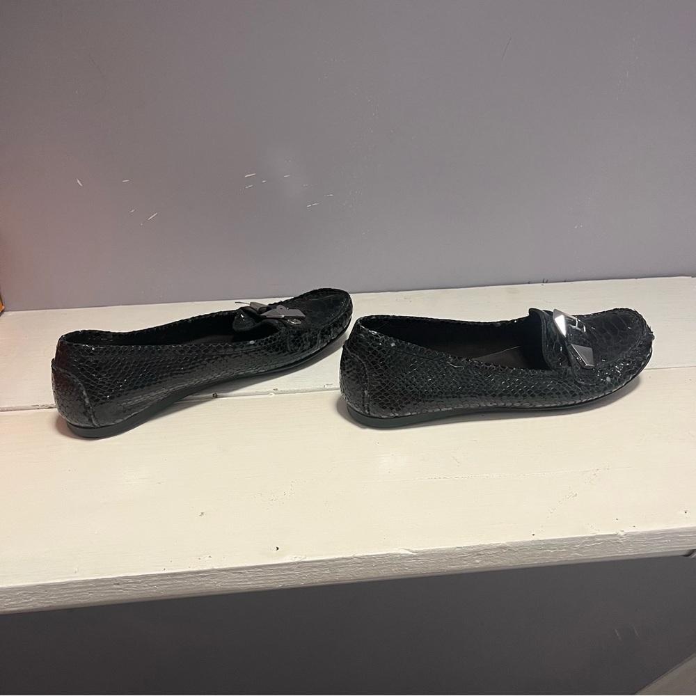 Stuart Weitzman Loafers Black Python With Buckles - image 7